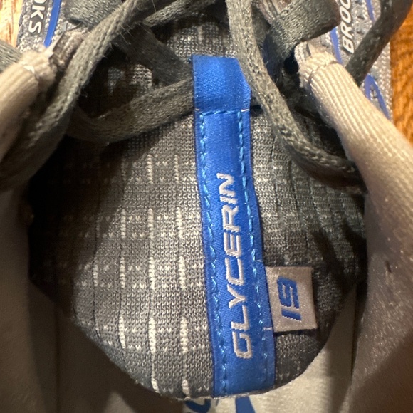 BROOKS MENS GLYCERIN 19 GRAY AND BLUE ATHLETIC SHOES SIZE 13 - Picture 7 of 8